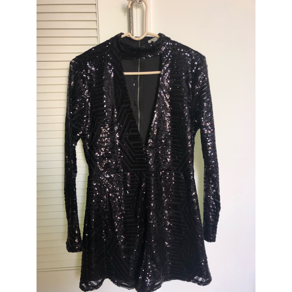 Sequin Black Romper